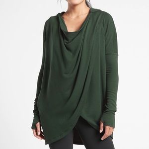 Athleta Dark Green Purana Wrap Sweatshirt Hoodie